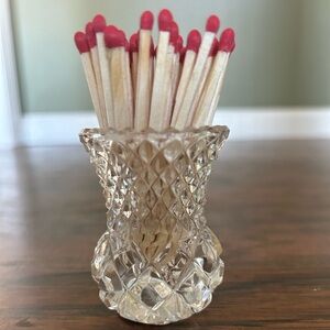 Vintage Crystal Matchstick Holder with Striker FREE SAMPLE CANDLE INCLUDED